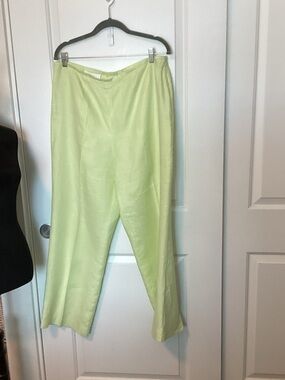ESCADA Light Lime Wide-Leg Women's Pants 46